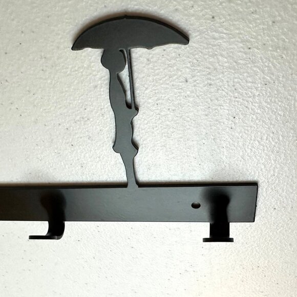 Small metal wall art Tie key scarf towel umbrella leash rack holder 5 hooks - Picture 6 of 13